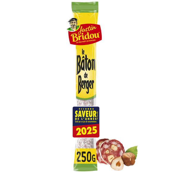 Saucisson Bâton de Berger Noisette - JUSTIN BRIDOU - 250g