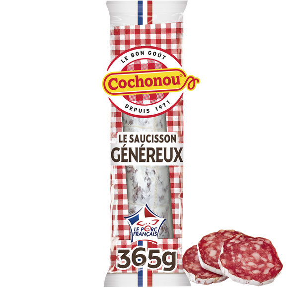 Saucisson Le Généreux Porc Français - COCHONOU - 365g