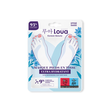 Masque pieds en tissu ultra hydratant hle amanande douce LOUA, x1