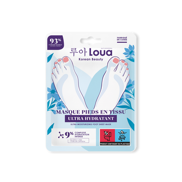 Masque pieds en tissu ultra hydratant hle amanande douce LOUA, x1