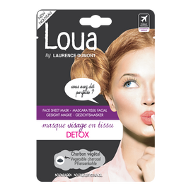 Masque pour le visage en tissus détox au charbon végétal LOUA