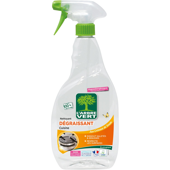 Spray dégraissant cuisine L'ARBRE VERT, 740ml