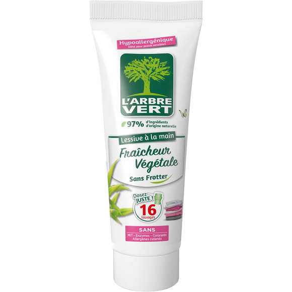 L'ARBRE VERT - Lessive liquide - Lavage à la main,Hypoallergénique - Fraicheur Végétale - 16 lavages - 250 ml
