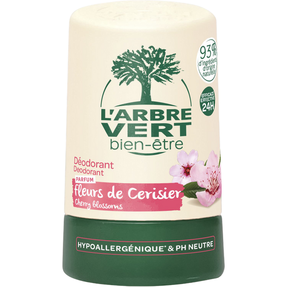 Déodorant fleur cerisier L'ARBRE VERT BIEN ETRE 50ml
