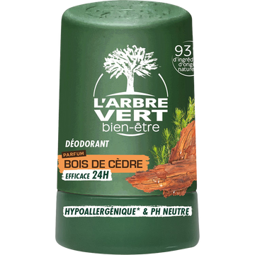 Déodorant Homme bois de cédre L'ARBRE VERT BIEN ETRE 50ml