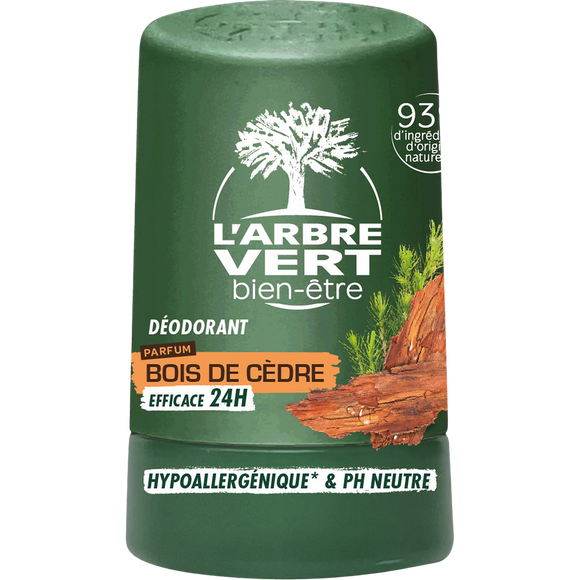 Déodorant Homme bois de cédre L'ARBRE VERT BIEN ETRE 50ml