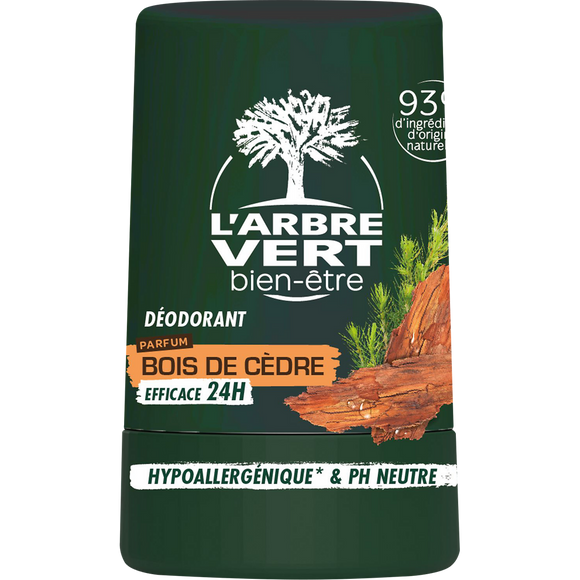 Déodorant Homme bois de cédre L'ARBRE VERT BIEN ETRE 50ml