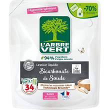 L'ARBRE VERT - Lessive liquide - Hypoallergénique - Bicarbonate de soude - 34 lavages - RECHARGE - 1.53 l