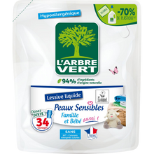 L'ARBRE VERT - Lessive liquide - Pour bébé,Hypoallergénique - Non définie - Non définie - 34 lavages - RECHARGE - 1.53 l
