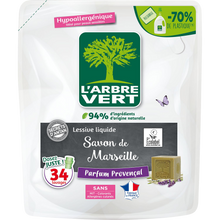 L'ARBRE VERT - Lessive liquide - Hypoallergénique - Parfum Provençal -34 lavages - RECHARGE - 1.53 l