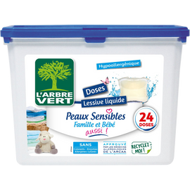 Lessive peaux sensibles famille&bébé hypo.L'ARBRE VERT x24ds
