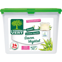 L'ARBRE VERT - Lessive en doses - Hypoallergénique - 24 lavages - 634g