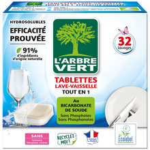 Tablette lave vsl tout-en-1 écolabel L'ARBRE VERT x32doses90% d'ingrédients d'origine naturelle