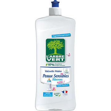 Liquide vaisselle mains biberons peaux sensibles ARBRE VERT flacon 750ml