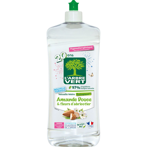 Liquide vaisselle amande douce&fleurs d'abricotier ARBRE VERT 750ml