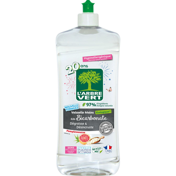 Liquide vaisselle bicarbonate pamplemousse ARBRE VERT 750ml