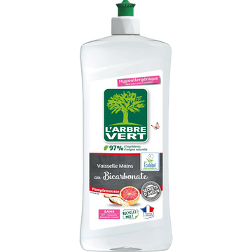 Liquide vaisselle bicarbonate pamplemousse ARBRE VERT 750ml