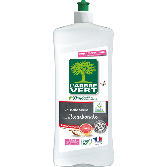Liquide vaisselle bicarbonate pamplemousse ARBRE VERT 750ml