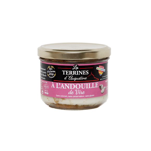 Terrine à l'andouille de Vire LES TERRINES D'AUGUSTINE, pot en verre de 190g