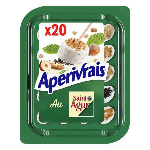 Fromage apéritif au Saint Agur APERIVRAIS - 20 bouchées 100g
