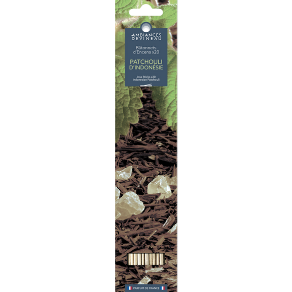 Bâtonnet d'encens DEVINEAU Patchouli d'Indonésie x20