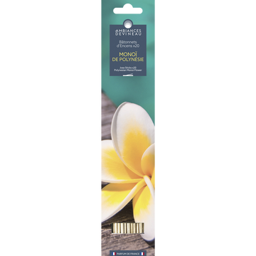 Bâtonnet d'encens DEVINEAU Monoï de Polynésie x20