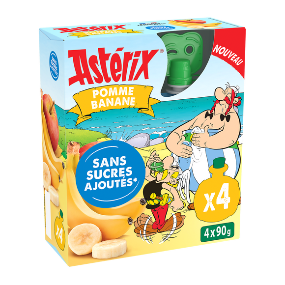 Compote pomme banane sans sucres ajoutés ASTERIX 4x90g