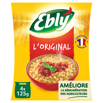 Blé nature précuit cuisson rapide 10mn EBLY 500g (sachets 4x125g)