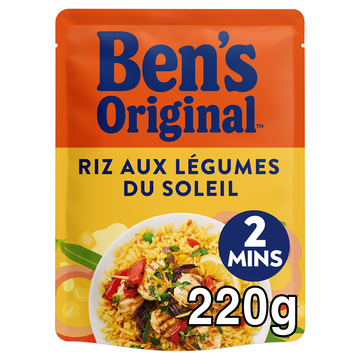 Riz cuisiné aux Légumes du Soleil express 2min BEN'S ORIGINAL - Sachetmicro-ondable 220g