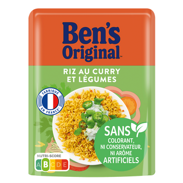 Riz micro-ondable au Curry et aux Légumes 2min BEN'S ORIGINAL 220g