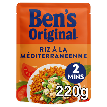 Riz cuisiné à la Méditerranéenne express 2min BEN'S ORIGINAL - Sachetmicro-ondable 220g