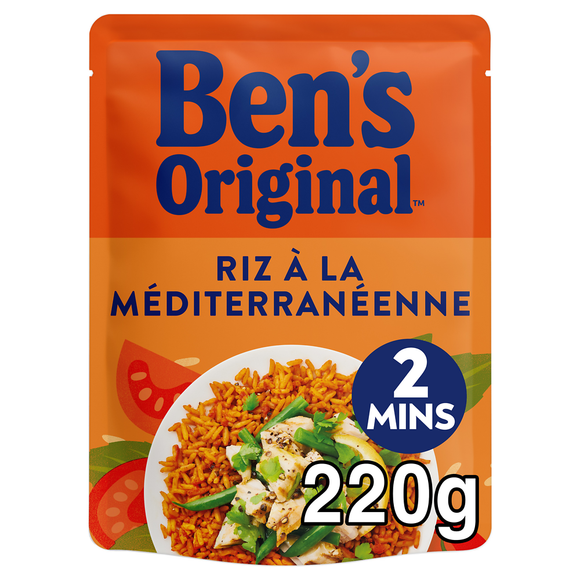 Riz cuisiné à la Méditerranéenne express 2min BEN'S ORIGINAL - Sachetmicro-ondable 220g