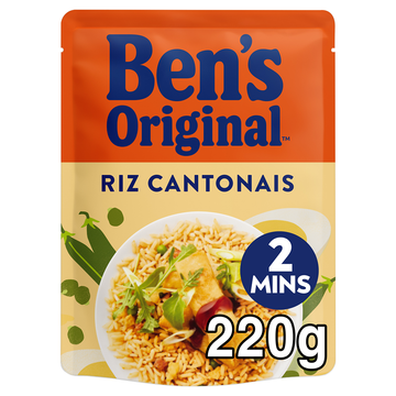 Riz cuisiné Cantonais express 2min BEN'S ORIGINAL - Sachet micro-ondable 220g