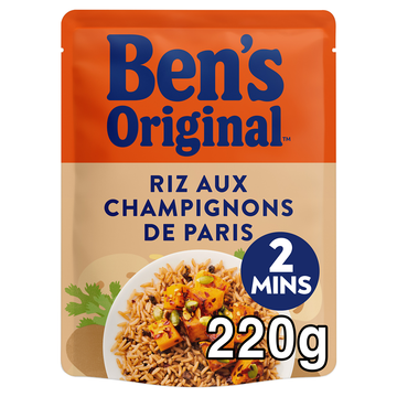 Riz cuisiné aux Champignons express 2min BEN'S ORIGINAL - Sachet micro-ondable 220g