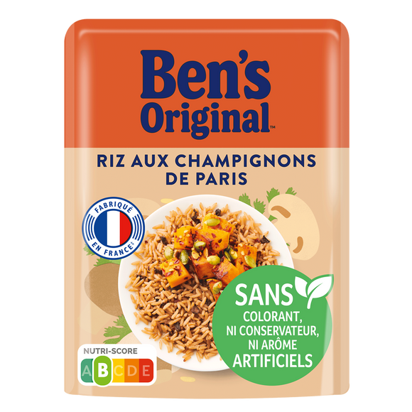 Riz micro-ondable aux Champignons de Paris 2min BEN'S ORIGINAL 220g
