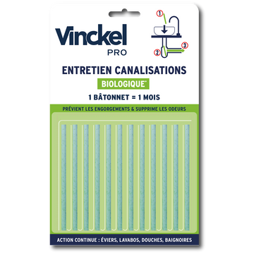 Entretien canalisations VINCKEL, x12 batonnets