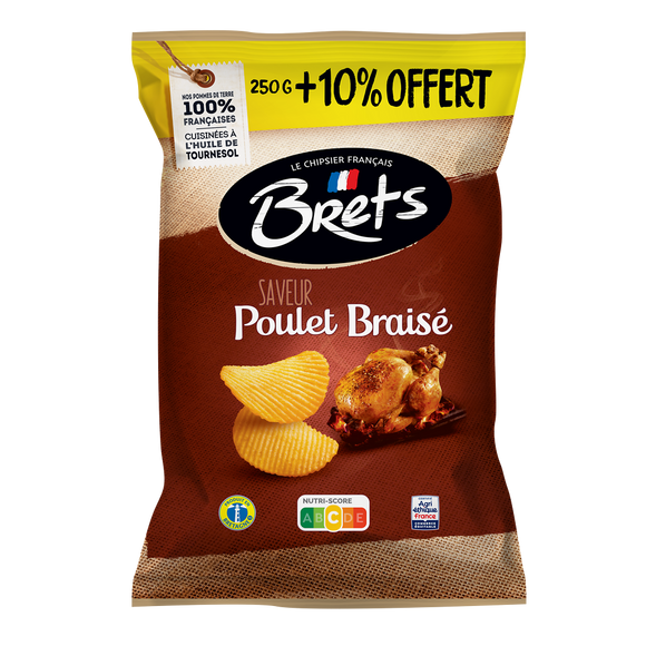 Chips saveur poulet braisé BRETS, 250g + 10% offert