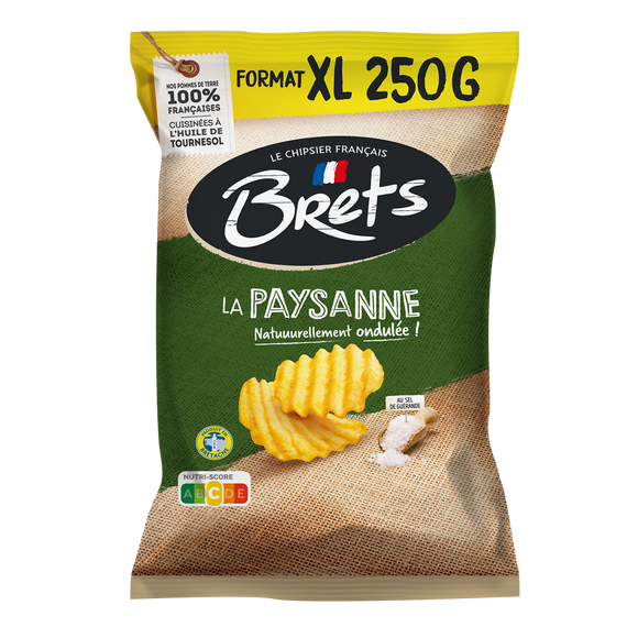 Chips paysannes au sel de Guérande BRET'S, sachet de 250g