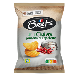 Chips super craquante saveur chèvre piment d'Espelette BRET'S, paquetde 125g