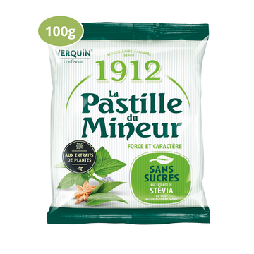 Bonbons pastilles du mineur sans sucre VERQUIN, sachet de 100g