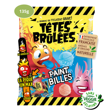 Bonbon fraise et framboise kitache TETE BRÛLÉES, 135g