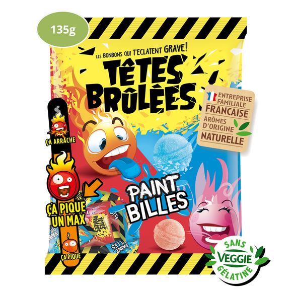 Bonbon fraise et framboise kitache TETE BRÛLÉES, 135g