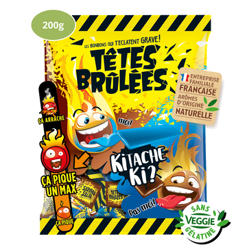 Bonbons barre TETES BRÛLÉES kitache et cola - 200g