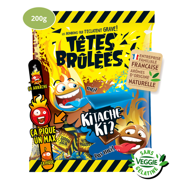 Bonbons barre TETES BRÛLÉES kitache et cola - 200g