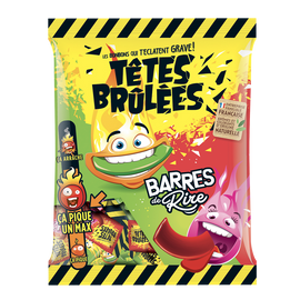 Bonbon la barre goût pomme et fraise TETE BRÛLÉES, 200g