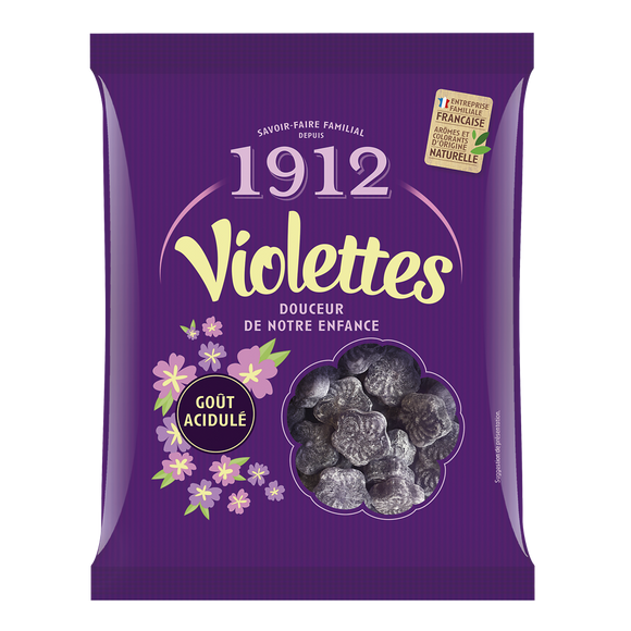Bonbons pastilles violette sauvage VERQUIN, sachet 200g