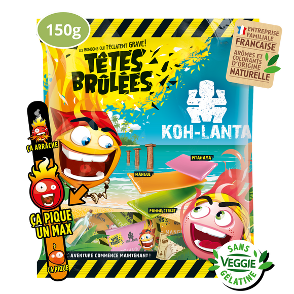 Bonbons TETE BRULEES Koh Lanta, sachet 150g
