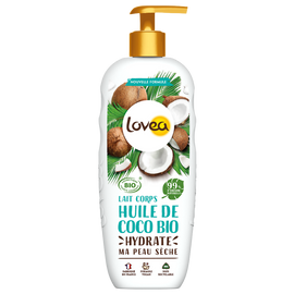 Lait corps hydratant pour peaux sèches coco bio LOVEA nature, 250ml