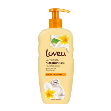 Lait pour le corps au monoi de Tahiti pour peaux très sèches LOVEA, 250ml