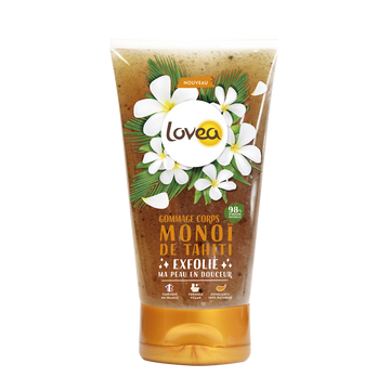 Gommage pour le corps au monoï de Tahiti LOVEA, flacon de 150ml